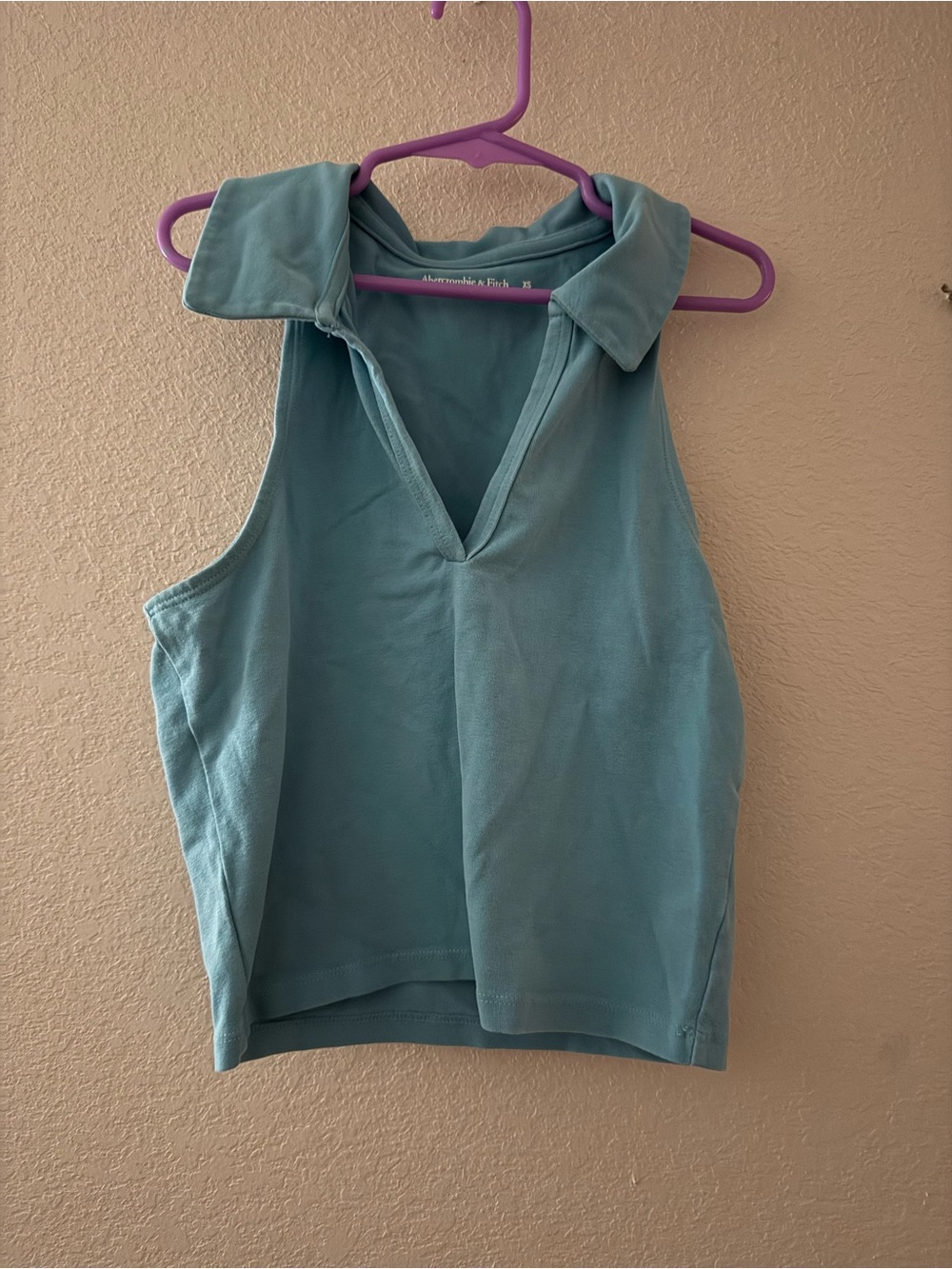 Abercrombie & Fitch Teal V-Notch Polo Tank